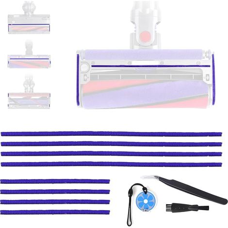 Lot de 8 bandes en peluche douce pour aspirateur Dyson V6 V7 V8 V10 V11 V12 V15 DC58 DC59 DC62 DC72 DC74, accessoires de rechange doux, 4 longues (23 cm), 4 courtes (11,5 cm) (1/5)