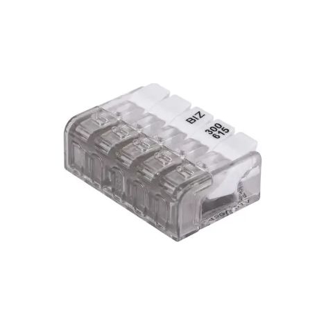 Bizline 300615 Confezione da 50 morsetti a leva a 5 ingressi BIZ'WING MINI 2,5 0,2-2,5 mm²