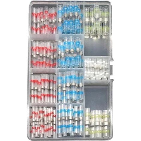 150pcs Connecteur Bout à Bout de Fil Thermorétractable, Cosses Electriques à Sertir Thermorétractables, Thermosoudable Kit de Connecteurs de Bornes (1/5)