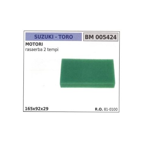 Filtro de aire TORO para motor cortacésped de 2 tiempos 005424