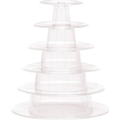 Liquidation Présentoir à macarons rond Fengga à 6 étages, présentoir en plastique pour gâteaux à 6 niveaux. (1/5)