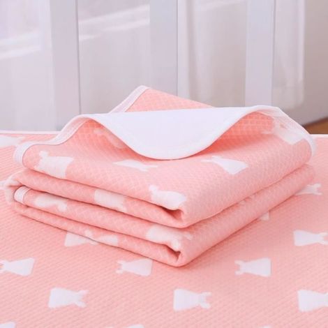 1 Tapis à langer antidérapant coton 4 couches imperméable lavable 50x70cm pour bébé (1/4)