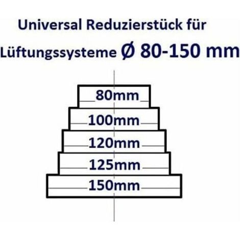 Réducteur Rond Pour Système De Ventilation - Diamètre 80 À 150 Mm - Universel - 1 Pièce (1/4)