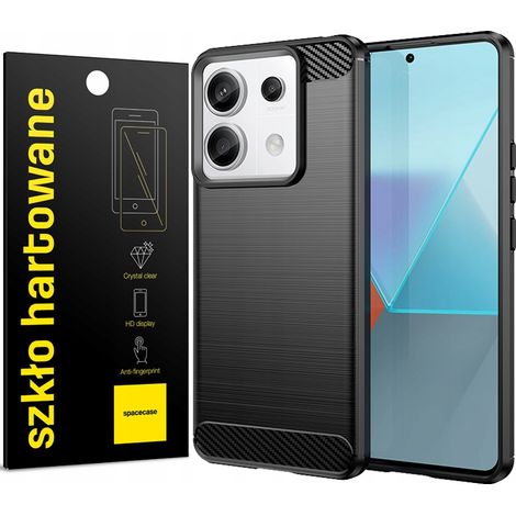 Cover posteriore in fibra di carbonio per Poco X6 5G / Redmi Note 13 Pro 5G + vetro (1/5)