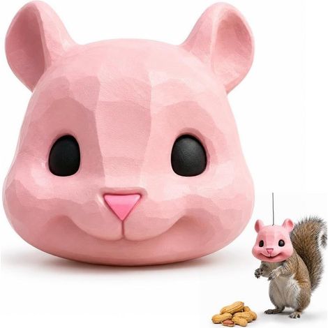 New Squirrel Head Feeder, Fun Outdoor Garden Animal Hanging Feeder - C -