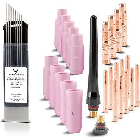STAHLWERK WP-26 Kit d'accessoires de soudage TIG 36 pièces