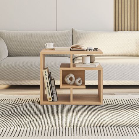 Decortie Labirent Table basse moderne en chêne multi-usages H 45cm