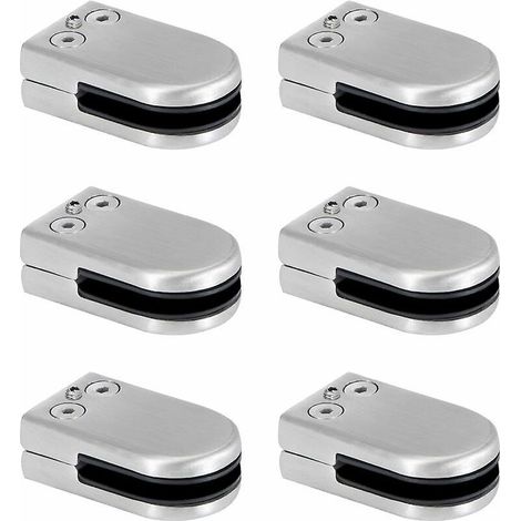 6 Pices Pince Verre Pince De Verre En Acier Inoxydable Supports De Serrage En Verre De 6 8 Mm Clip En Verre Rglable Connexion Dos Plat Pour Bal (1/5)