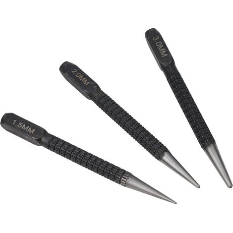 1 Poinçon Central - Alliage D'acier - Outil De Marquage Précis - Pour Métal Bois Plastique - Noir - 100x0,78cm (1/5)