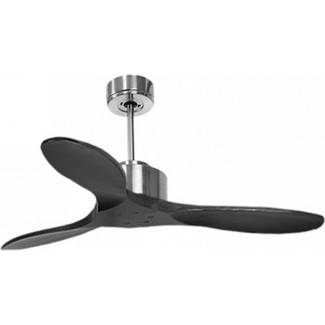 Modulo de KlassFan - Super destratificateur et ventilateur DC 106 cm Chrome pales bois noir sans Lumière  15 à 20 m² (1/5)