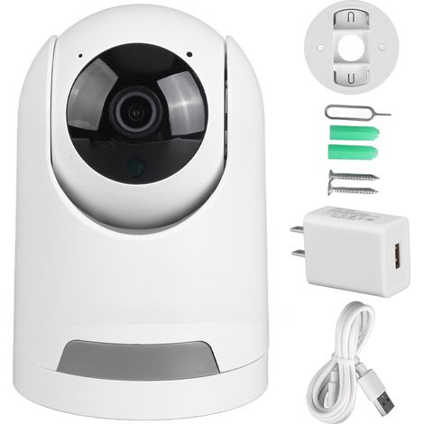 Caméra WiFi intelligente 2MP, vision nocturne couleur, détection de mouvement, alarme, prise US 100-240V, surveillance sans fil. (1/5)