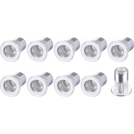 Rivet Nuts (M3) 50pcs, Aluminium Alloy Knurled Body Thread Inserts Nut – for Furniture Mechanical Fixings, Silver Tone (1/5)