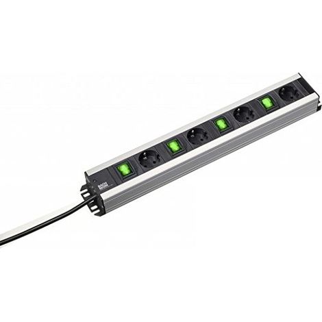BACHMANN 300.049 INTÉRIEUR 4AC OUTLET(S) 2M NOIR, ARGENT MULTIPRISE