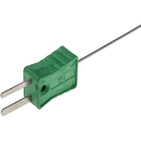 Thermocouple type K Ø 1.5mm, L 150mm, +800°C max à Fiche mâle miniature ( Prix pour 1 ) (1/2)