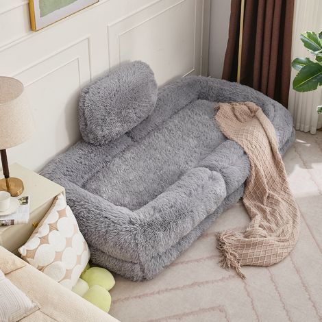 Poltrona da pavimento reclinabile a 5 posizioni, 102 x 89 x 88 cm, grigio chiaro HAVRYA (1/5)