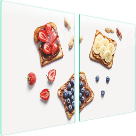 Plaque de protection en verre pour poêle 2x45x52 Cuisine (1/5)