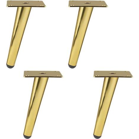 AIDUCHO 4er-Set Möbelbeine, DIY-Tischbeine aus Metall, Möbelbeine für Büro, Schrank, Sofa, Sessel, Kommoden, Möbel/Höhe: 100 mm, Gold (1/4)
