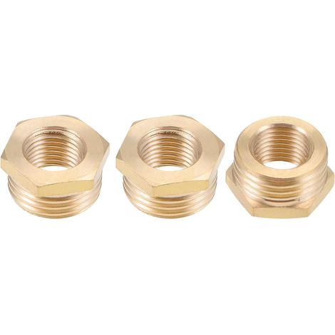 Raccord de Tuyau en Laiton Mâle G1/2 x Femelle G1/4 - Lot 3 Idéal pour la Connexion Tuyaux Adaptateur Réducteur Ton Doré (1/5)