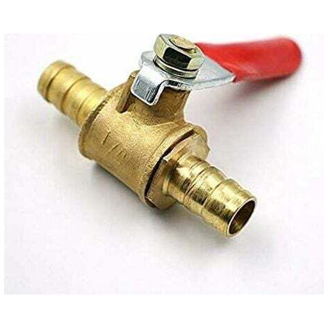 Valvola a sfera in ottone da 8 mm, valvola di intercettazione con raccordo per tubo flessibile, raccordo per tubo flessibile, adattatore di collegamento per acqua, gas, olio (1 pezzo, 8 mm)