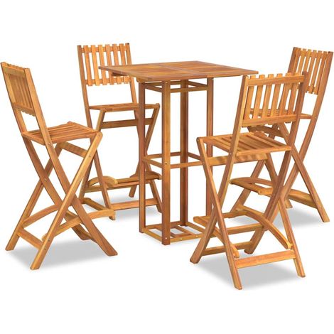 Maison Exclusive - Set da Bar per Esterni 5 pz in Legno Massello di Acacia (1/5)