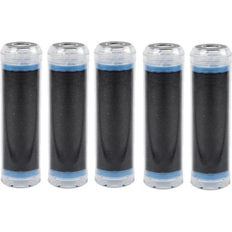 Lot de 5 cartouches charbon actif 25µ – Filtration eau pour porte filtre 3/4 – Surface d'adsorption élevée – Installation facile (1/2)
