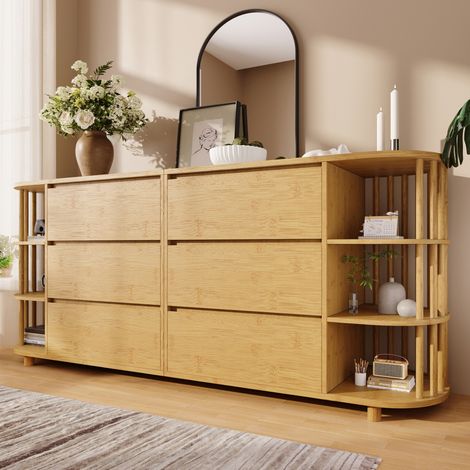 mobile contenitore 160cm 6 cassetti e ripiani romani OKMYHOME (1/5)