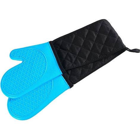 par de guantes de cocina, manga larga de 93 cm, silicona resistente al calor, antideslizantes, para barbacoa. (1/5)