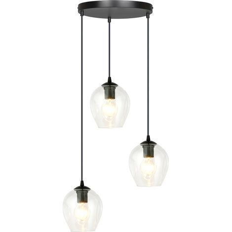 Lampada a Sospensione Istar, Acciaio verniciato a polvere, Vetro, Nero, 40x100x40 cm