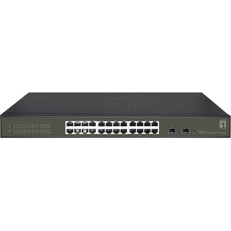 LevelOne GES-2126 switch di rete Gestito L2 Gigabit Ethernet (10/100/1000) Nero (1/4)