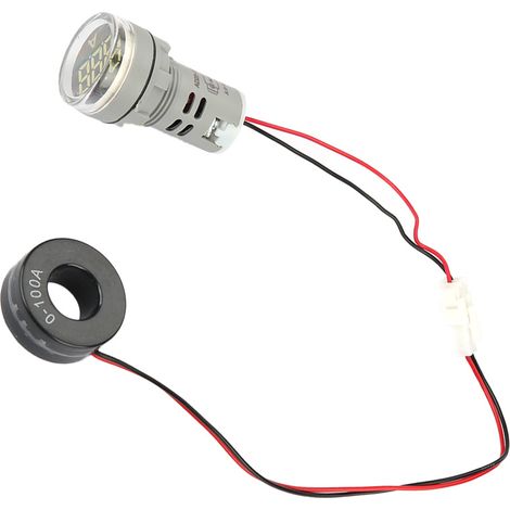 Digitales Amperemeter 0-100A Wechselstrommesser Anzeige LED-Rundlampe (weiß) (1/5)