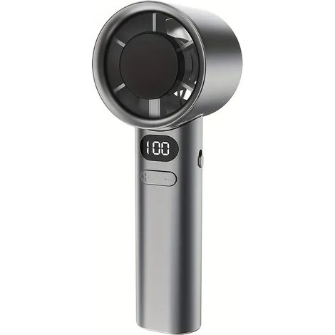 Mini ventilateur portable avec écran LCD numérique pour bureau maison voyage vitesse sans palier silencieux et compact (1/5)