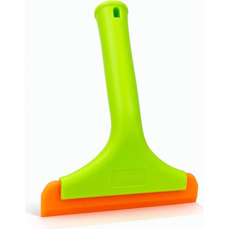 Raclette de douche en silicone souple sans traces pour fenêtre, miroir, porte de salle de bain, pare-brise de voiture, film teinté pour fenêtre, 19 x 15 cm, vert clair (1/5)