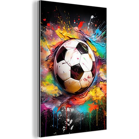 CUADRO DE METAL Fútbol - Pintura - Colores - Negro - Blanco Cuadros Para Dormitorio 60x90 (1/5)