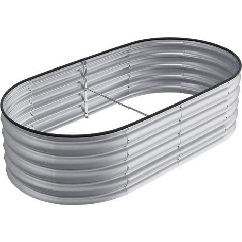 Garden Raised Bed Galvanised Steel 160x80x42cm Galvanized Silver vidaXL
