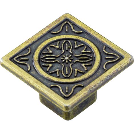 Hettich Möbelknopf Zinkdruckguss gold 35,0 x 35,0 mm - 1 Stück Möbelgriff