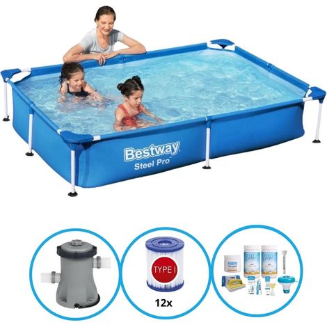 Bestway Steel Pro Rechteckig - 221x150x43 cm - 4-teilig S22706