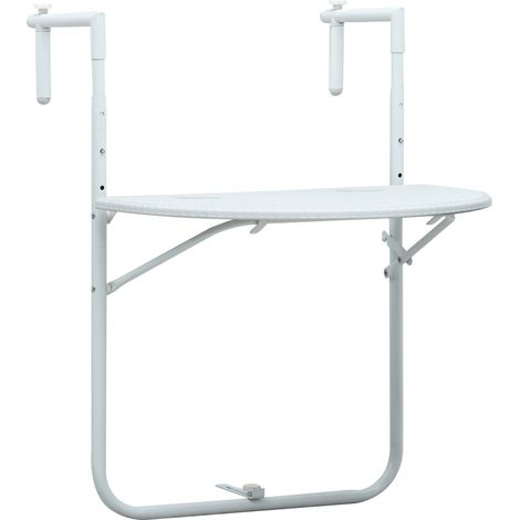 Table de balcon Blanc 60x64x83,5 Plastique Aspect de rotin (1/5)