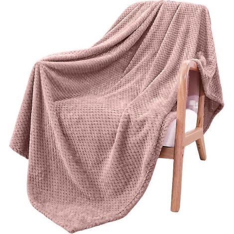 Plaid en polaire douce et moelleuse 100150cm corail pour canapé (1/5)