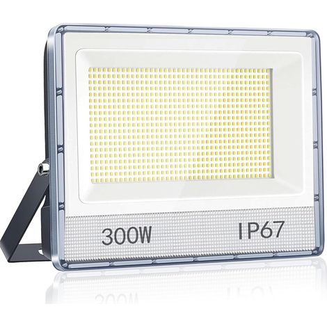 Projecteur LED Extérieur 300W 30000 lumen Puissant Spot LED Extérieur 6500K Blanc Froid, IP67 Étanche Projecteur Exterieur LED pour Jardin Garage Patio Cour Atelier