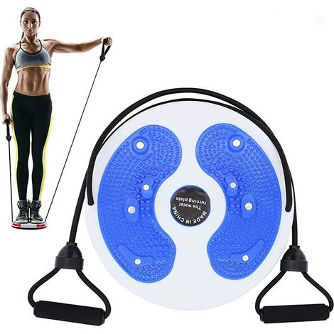Disque de Torsion à la Taille.Disque Twist Waist avec Corde de Traction.Planche d'équilibre Fitness.Wobble Balance Board.Torsion Disque pour Formation des Jambes et Taille Core Workout (1/5)