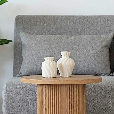 Vase corolle en céramique blanche (ensemble de 2) (1/5)