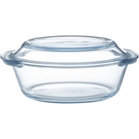 Fuente de vidrio apta para horno MC-2l con tapa.