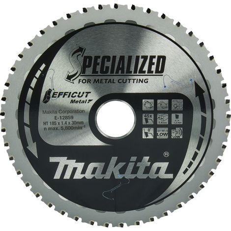 Makita E-12859 Lama Efficut TCT Sega Circolare 185x30mm • 45 Denti 1,4mm Metallo (1/2)