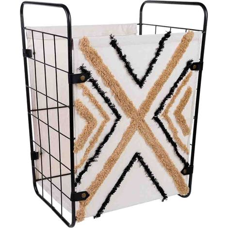 Cesto de la ropa de metal y tela 46x35x55/63h cm (1/5)