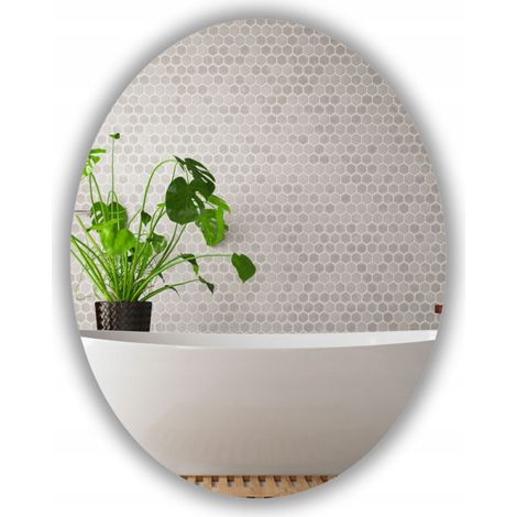 Miroir ovale elliptique LED 60x40 étanche IP65, fixation verticale ou horizontale (1/5)