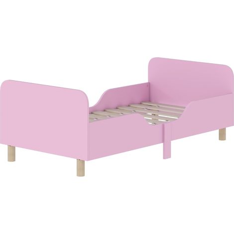 Cama infantil con barrotes de MDF y pino rosa 143,5 x 74,2 x 50 cm HOMVRA (1/5)