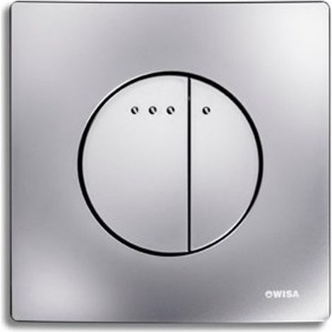Plaque double touche frontale Quadro Enyo en ABS chromé mat, pour wc suspendu (1/5)