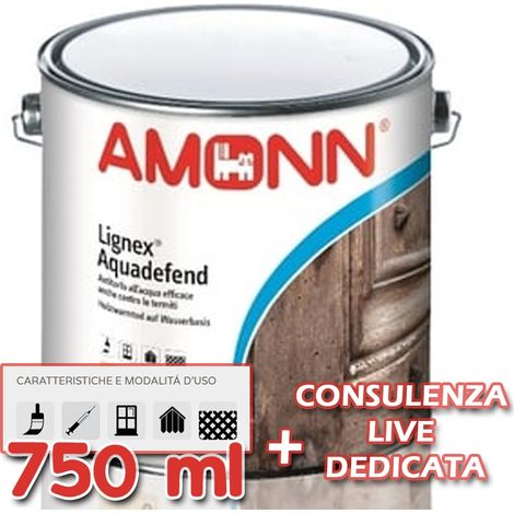 Pittura per legno acqua antitarlo lignex aquadefend 0,75 lt