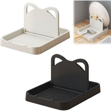 2 Pièces Repose Cuillere, Support Couvercle Cuisine, Porte Ustensiles, Organisateur de Comptoir pour Cuisinière, Louche de Cuisine, Spatule, Couvercle de Pot, Qualité Alimentaire (1/5)