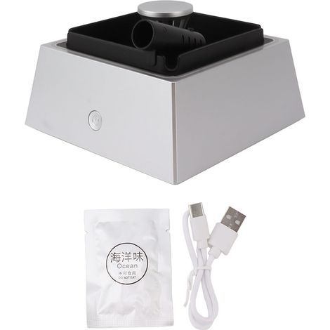 2-in-1 USB-C-Aschenbecher mit Reinigungsfunktion, 1200-mAh-Akku, geräuschlos, leicht, silberfarben (1/5)